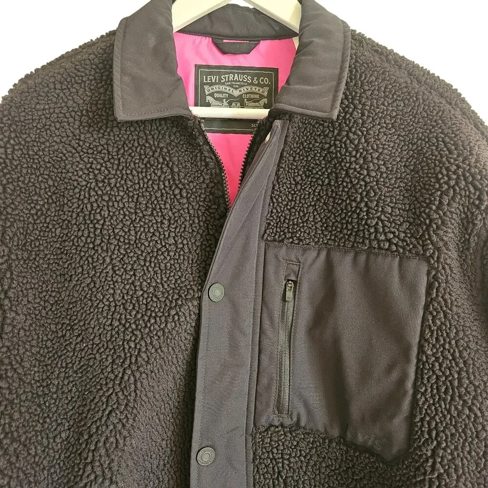 Levi's‎ Buchanan Sherpa Men's Jacket Size Small Black Meteorite - Picture 5 of 16